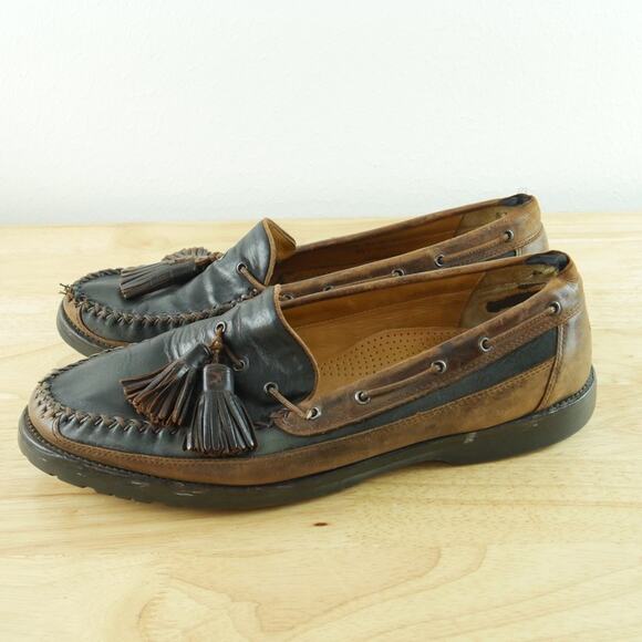 Vintage Cole Haan Tassel Loafers 11 THRASHED Boat Shoes Leather Old Money Preppy main image 5